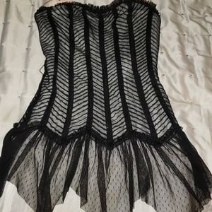 Black and white tulle cocktail dress